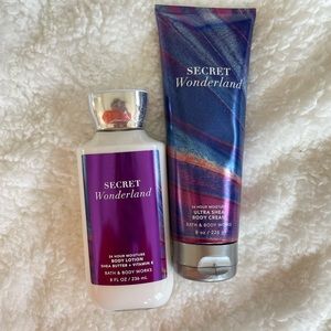 Secret wonderland bath & body works lotion bundle